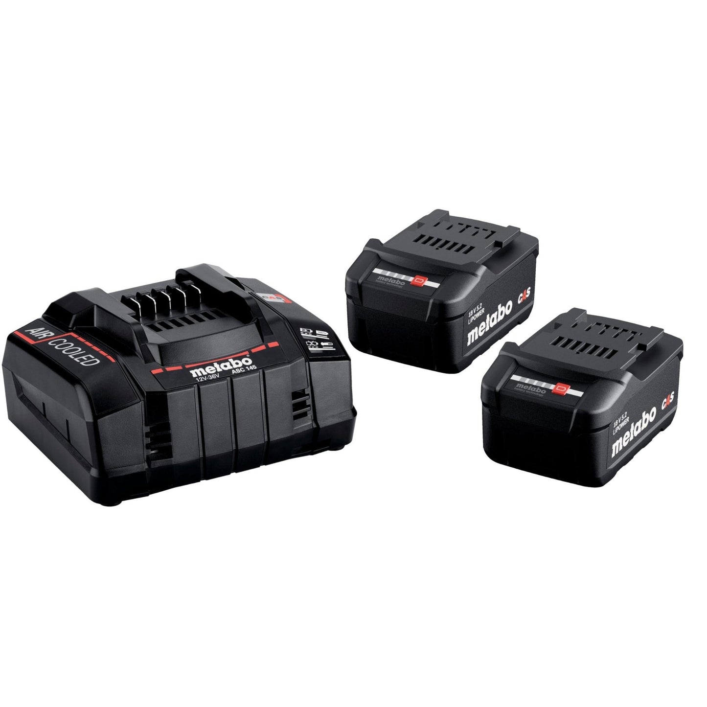 Metabo 685051000 - Set de 2 baterías Li-Power 18 V 5,2 Ah y cargador ASC 145 - Ferrotecnia