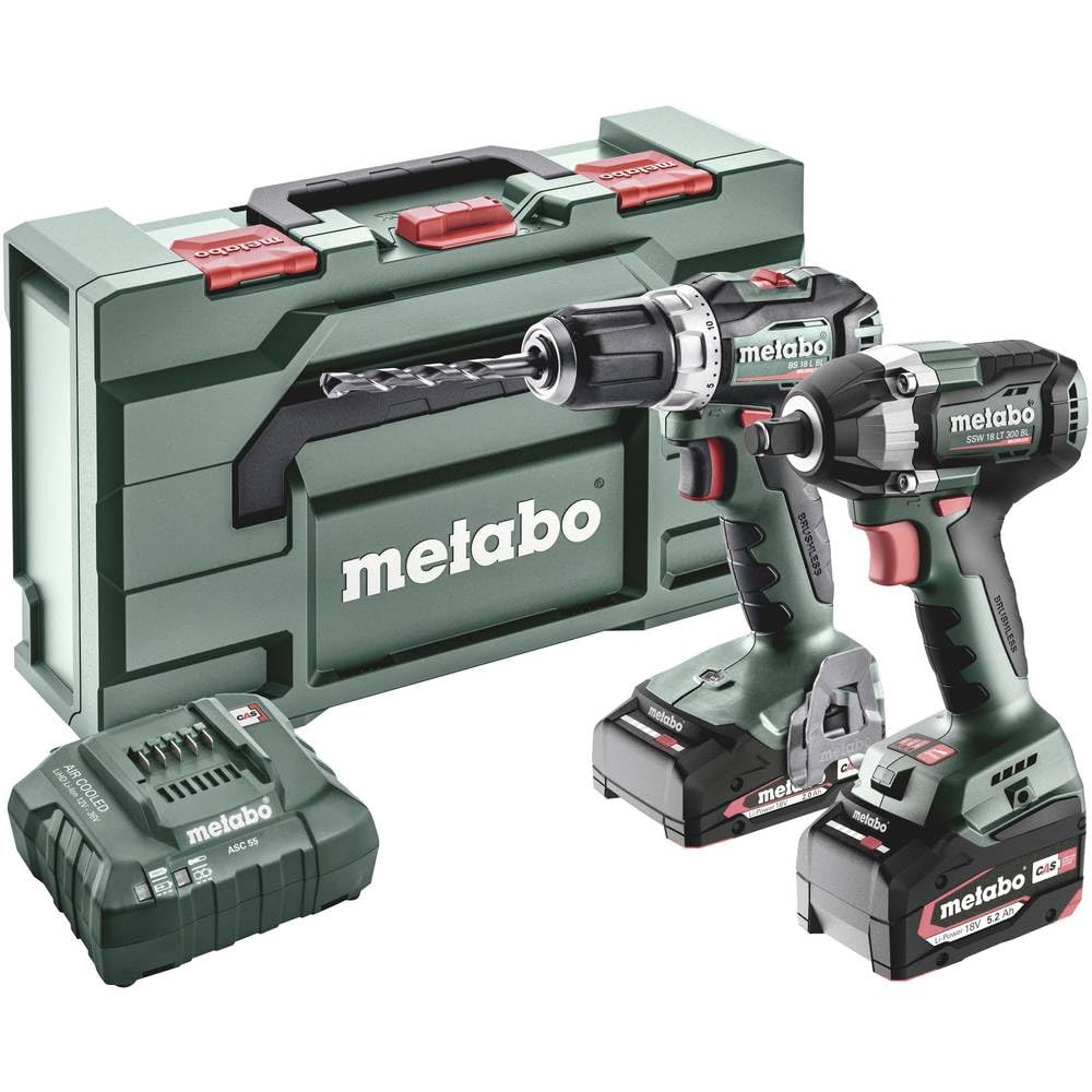 Metabo 685202000 - Set combinado 2.9.2 18 V: taladro BS 18 L BL y atornillador SSW 18 LT 300 BL