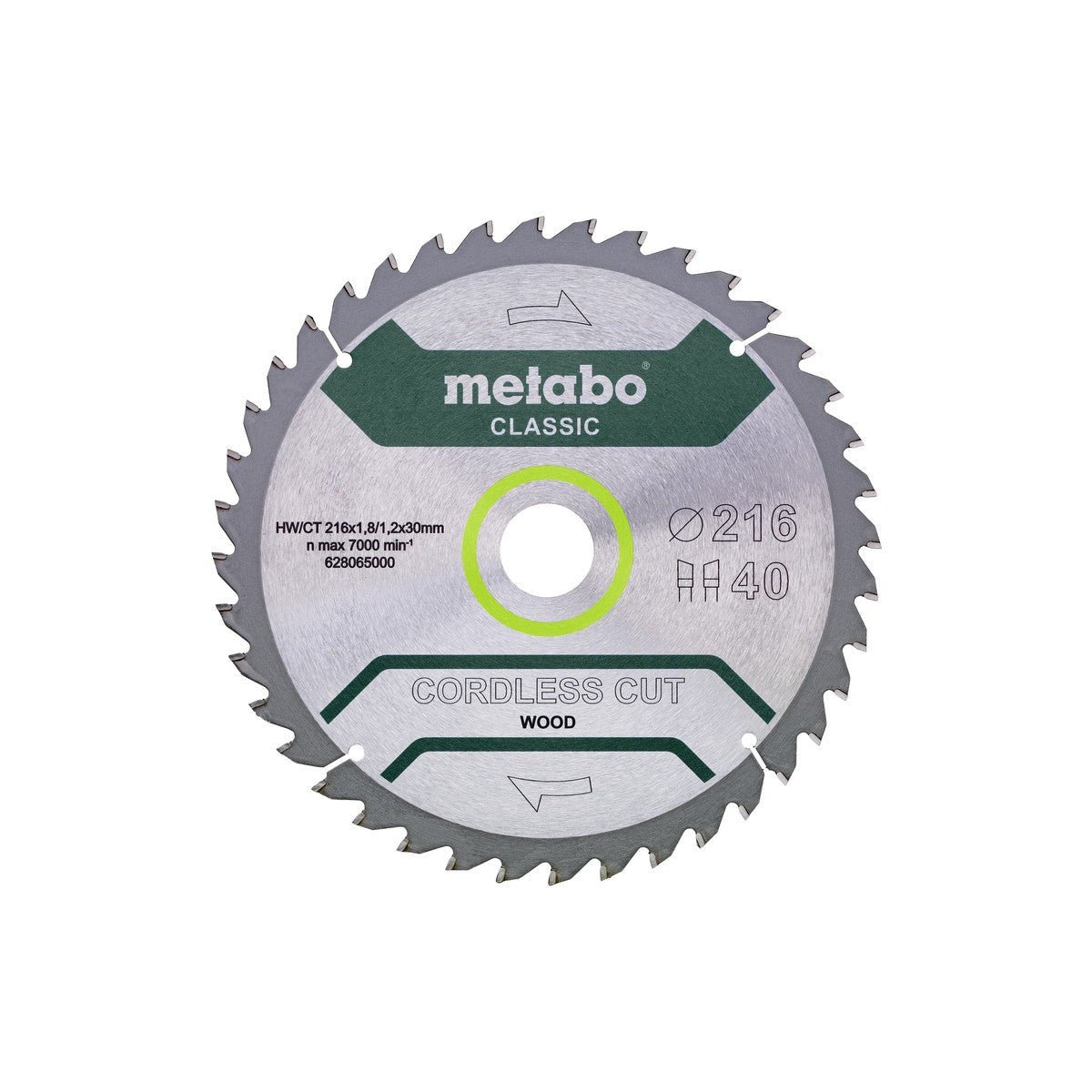 Metabo Hojas para sierras circulares "cordless cut wood", calidad classic, para sierras circulares semiestacionarias - Ferrotecnia