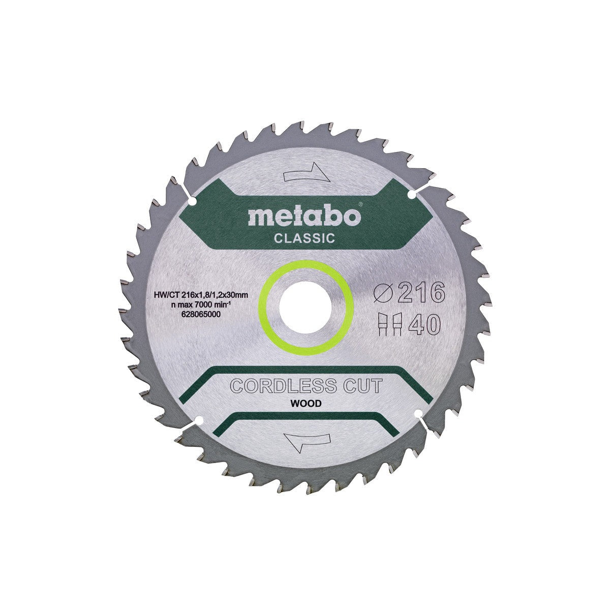 Metabo Hojas para sierras circulares "cordless cut wood", calidad classic, para sierras circulares semiestacionarias