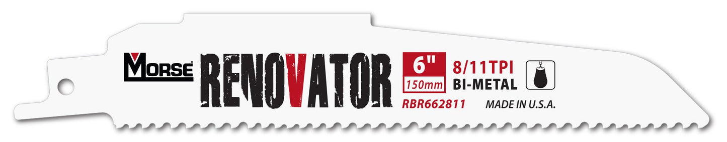 Morse RBR1262811T03 - Sierra de sable para trabajos de demolición Morse Renovator 305x25x1,6 mm. con 8/11 DPP (paquete 3 unidades) - Ferrotecnia