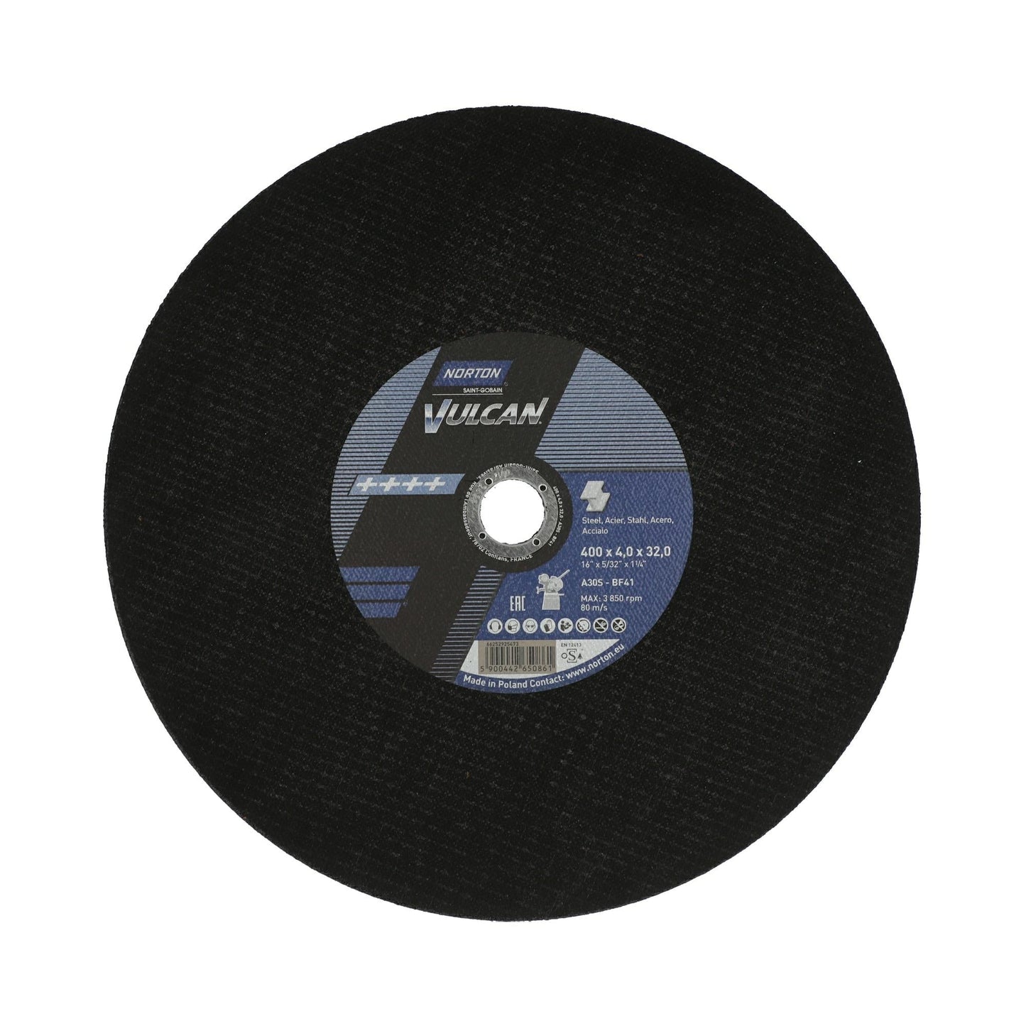 Norton 66252851127 - Disco de corte Vulcan para metal, 400 x 4,0 x 32 mm, A30S (Lote de 10 uds)