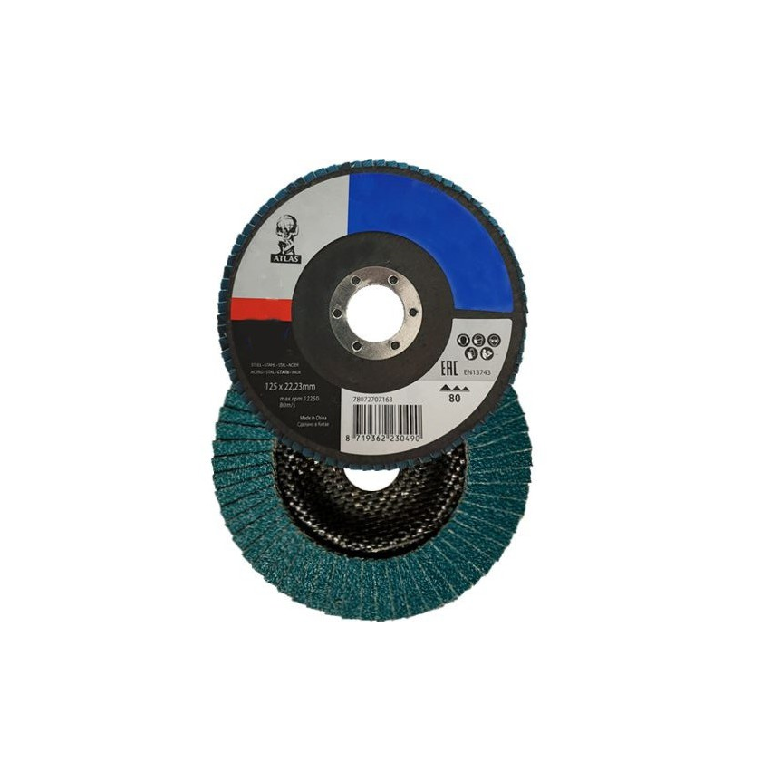Norton 78072707163 - Disco de láminas cónico Atlas KX663, grano P80, 125 x 22,2 mm