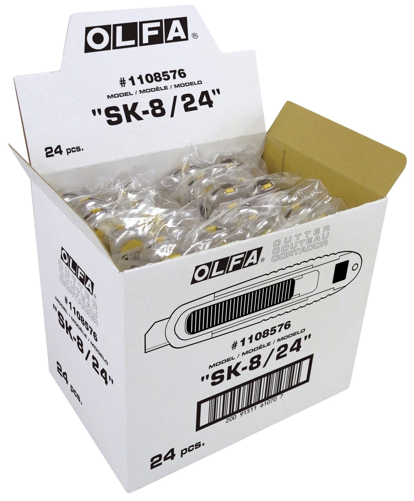 Olfa Cúter de seguridad mango Comfort Grip con retracción de cuchilla completamente automática SK - 8 - Ferrotecnia