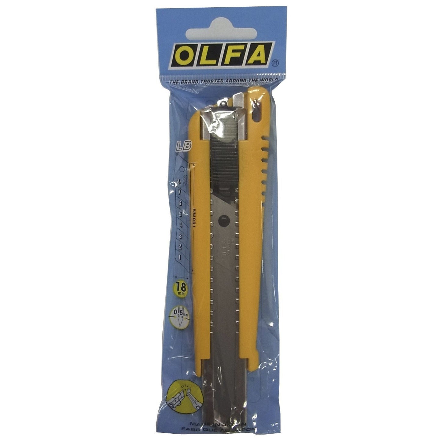 Olfa EXL-500/40 - Cutter professionnel avec lame de 18 mm et verrouillage automatique en sachet plastique (Lot de 40 unités)