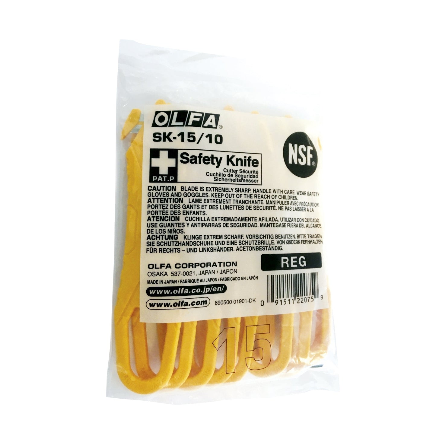 Olfa SK-15/10 - Pack of 10 disposable safety cutters
