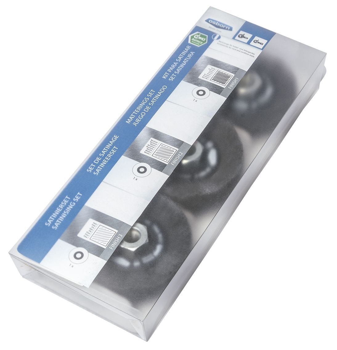 Osborn 7903600004 - Kit ruedas fibra sin tejer para satinar 3 piezas con tuerca M14 9.000 (r.p.m) - Ferrotecnia