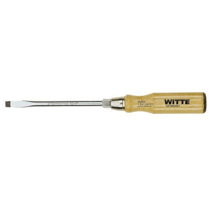 Witte Black Flathead Screwdriver with Wooden Handle
