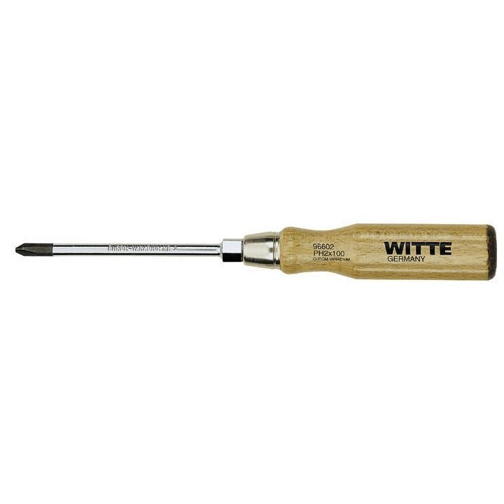 Witte Black Tip Phillips Screwdriver with Wooden Handle