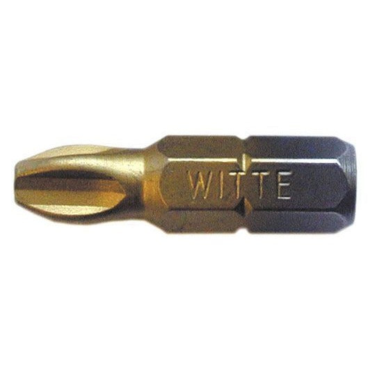 Witte Pozidriv (PZ) Standard Tin Guide Tip 1/4" Short