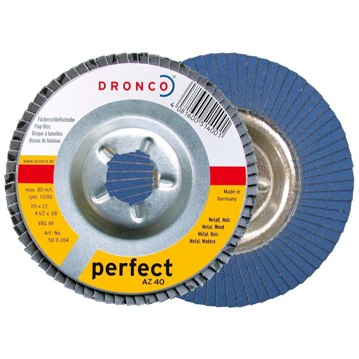 Dronco Zirconium Abrasive Flap Discs AZ