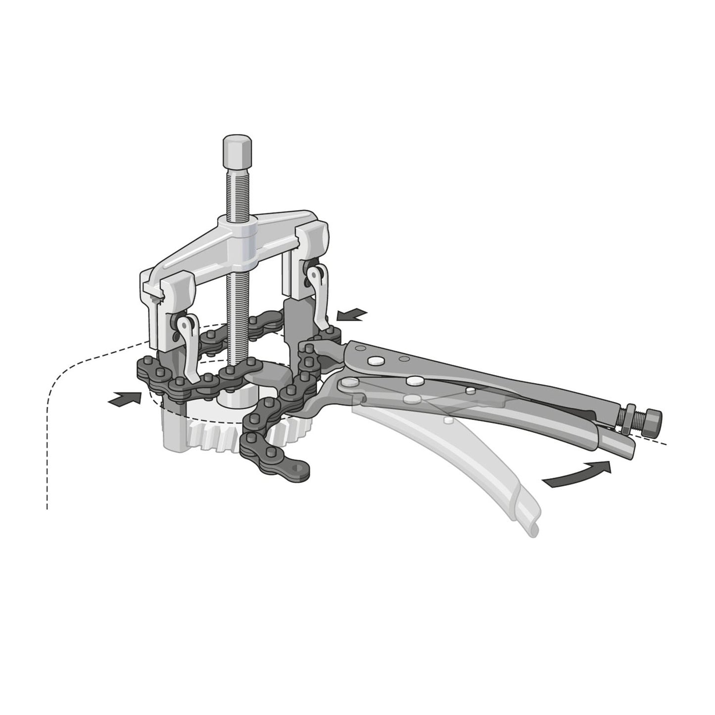 GEDORE 136 K-105 - Grip Clamp with Chain