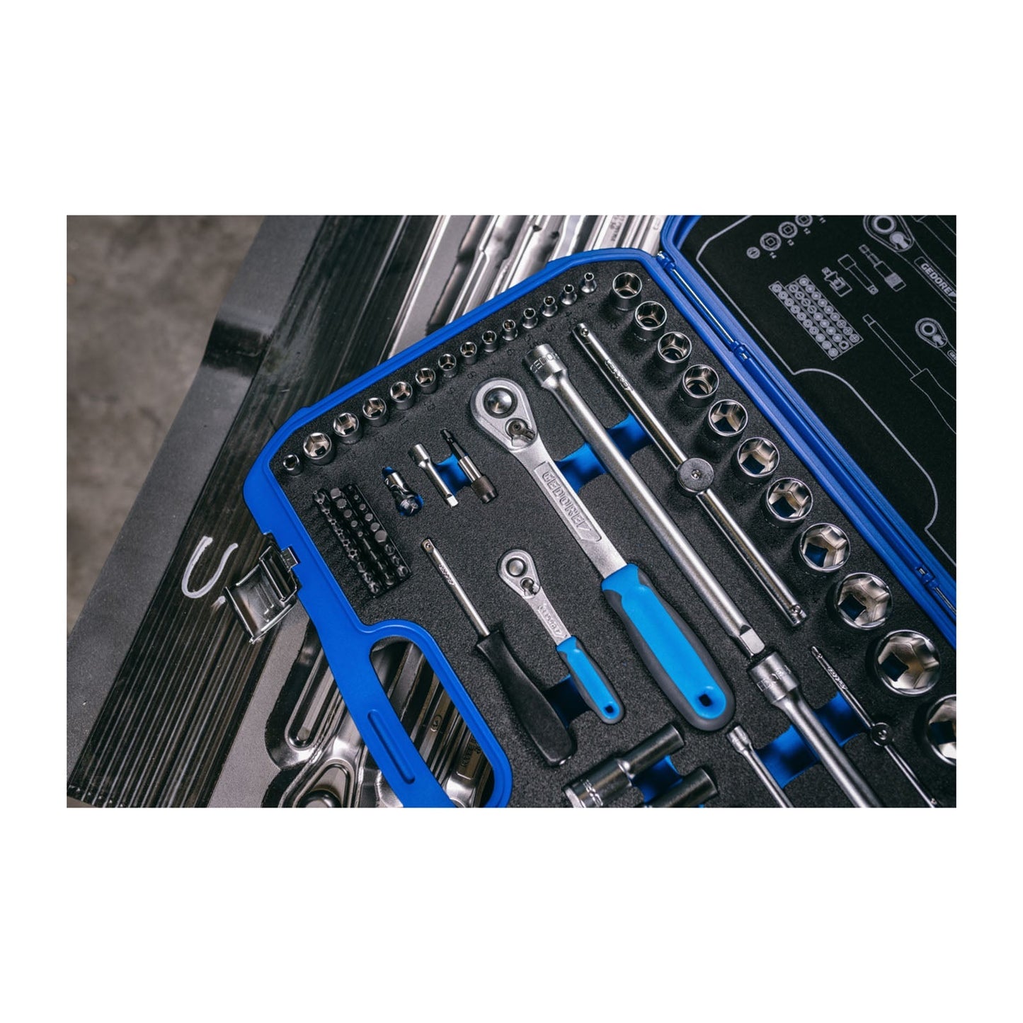 GEDORE 19 BMC 20 - 1/4"+1/2" Socket Set 69 pcs