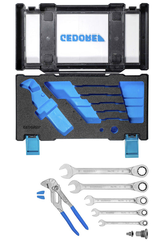 GEDORE 7 RA 183 - Ratchet wrench set with pliers