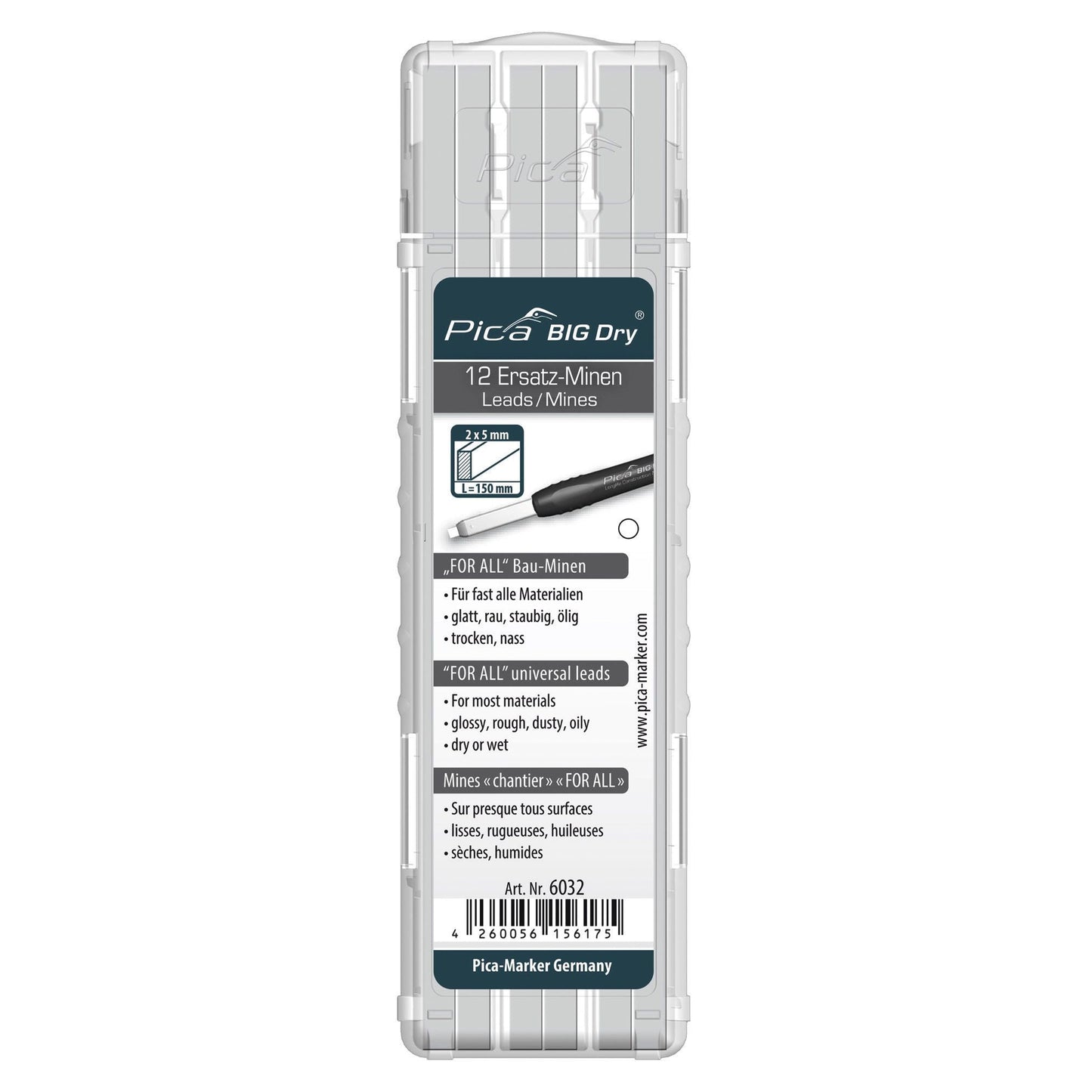 Pica 6032 - 12-Lead Case - BIG-Dry - White