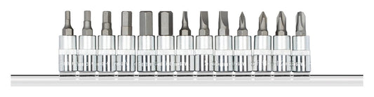 R48008013 - Vasos destornilladores 1/4" con carril, 13 piezas - Ferrotecnia