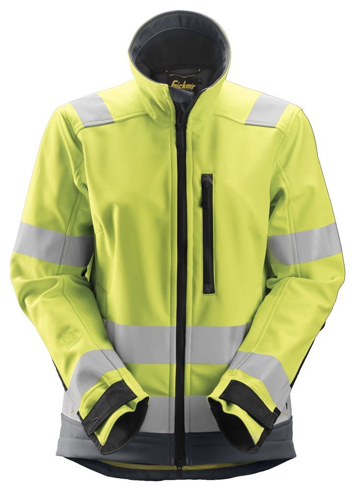 Snickers Workwear - 1237 Chaqueta Softshell de alta visibilidad para Mujer clase 2/3 AllroundWork amarillo - gris acero - Ferrotecnia