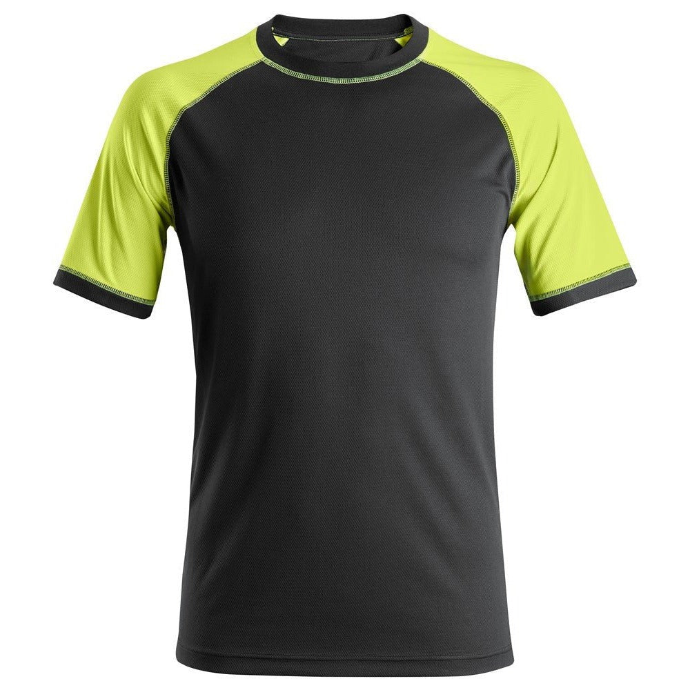 Snickers Workwear 25050467004 - 2505 Neon Black-Neon Yellow Short-Sleeve T-Shirt Size S