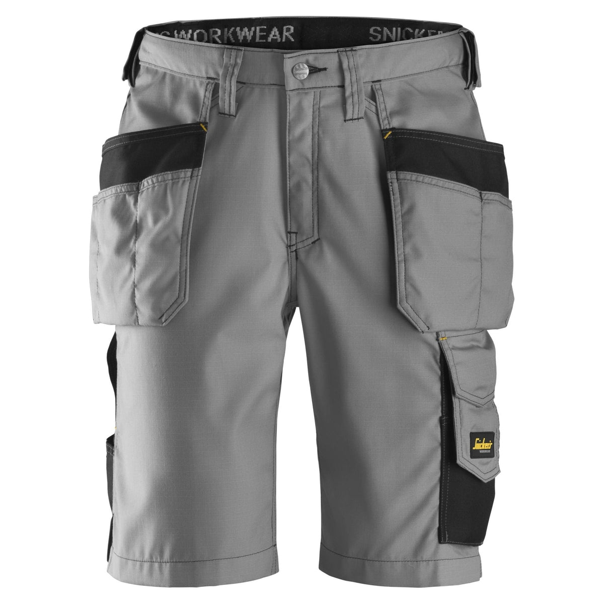 Snickers Workwear - 3023 Pantalones cortos de trabajo Rip-Stop con bolsillos flotantes gris/ negro - Ferrotecnia