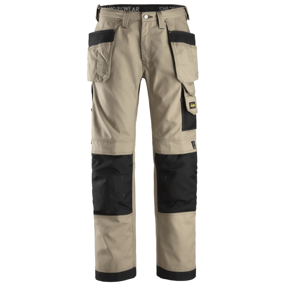 Snickers Workwear - 3214 Pantalones largos de trabajo Canvas+ bolsillos flotantes Kaki / Negro - Ferrotecnia
