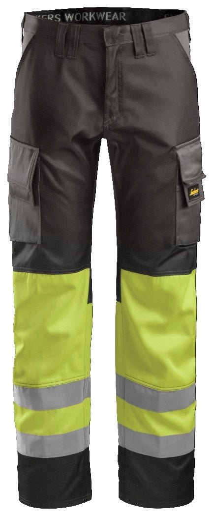 Snickers Workwear 38337466046 - 3833 Pantalón Alta Visibilidad Clase 1 gris antracita - amarillo talla 46 - Ferrotecnia