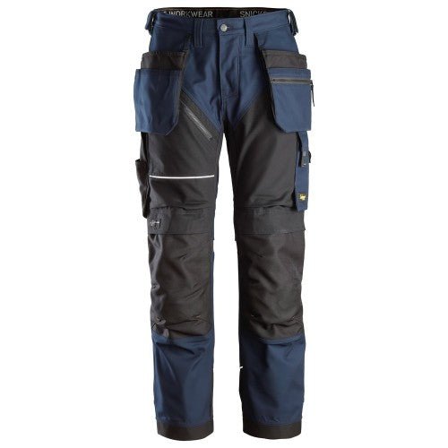 Snickers Workwear 62149504046 - 6214 Pantalones largos de trabajo con bolsillos flotantes Canvas+ RuffWork azul marino - negro talla 46 - Ferrotecnia