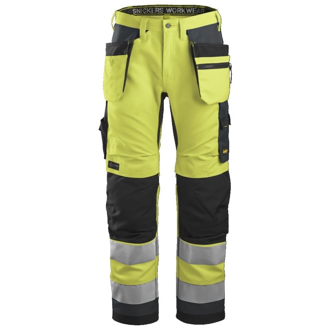 Snickers Workwear 62306658254 - AW+ High Visibility Trousers, CL2, Steel Grey, Size 254