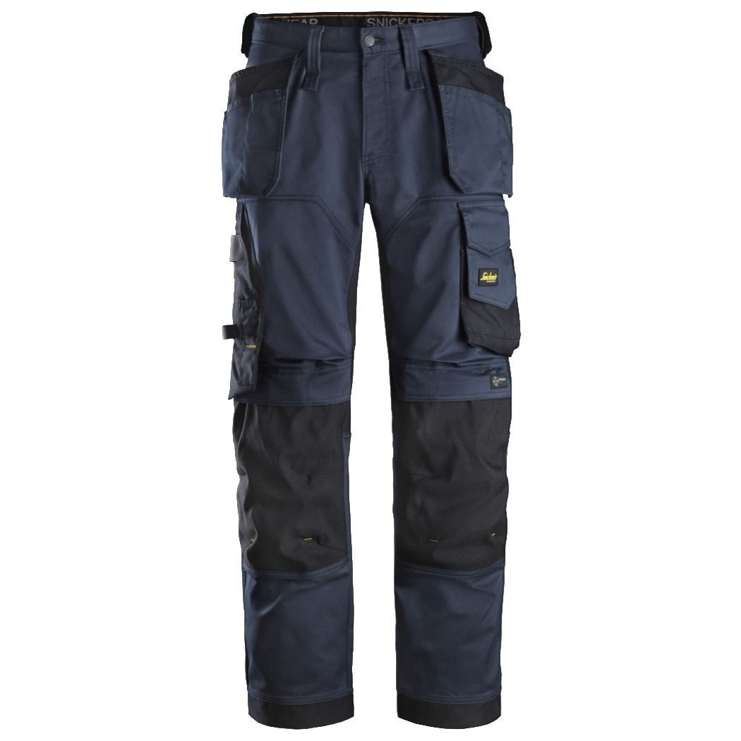 Snickers Workwear 62519504048 - AllroundWork Loose Fit Stretch Trousers with Floating Pockets, Navy/Black, Size 048