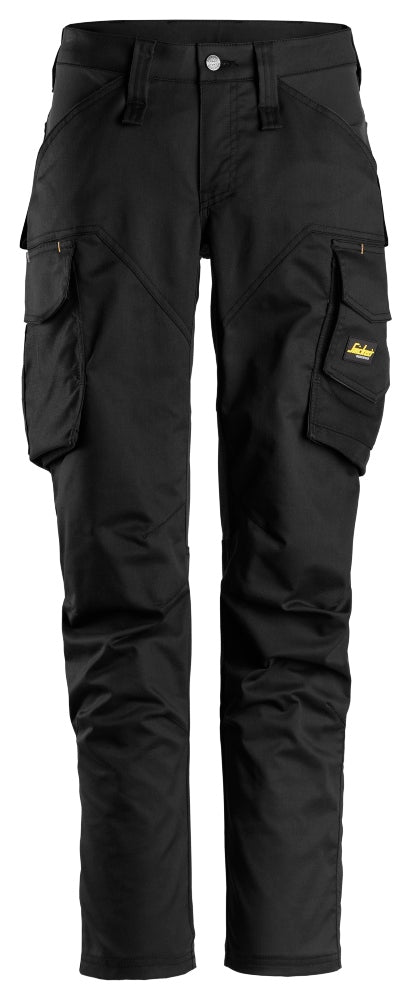 Snickers Workwear - 6703 Pantalones largos de trabajo elásticos para mujer sin bolsillos para rodilleras AllroundWork negro - Ferrotecnia