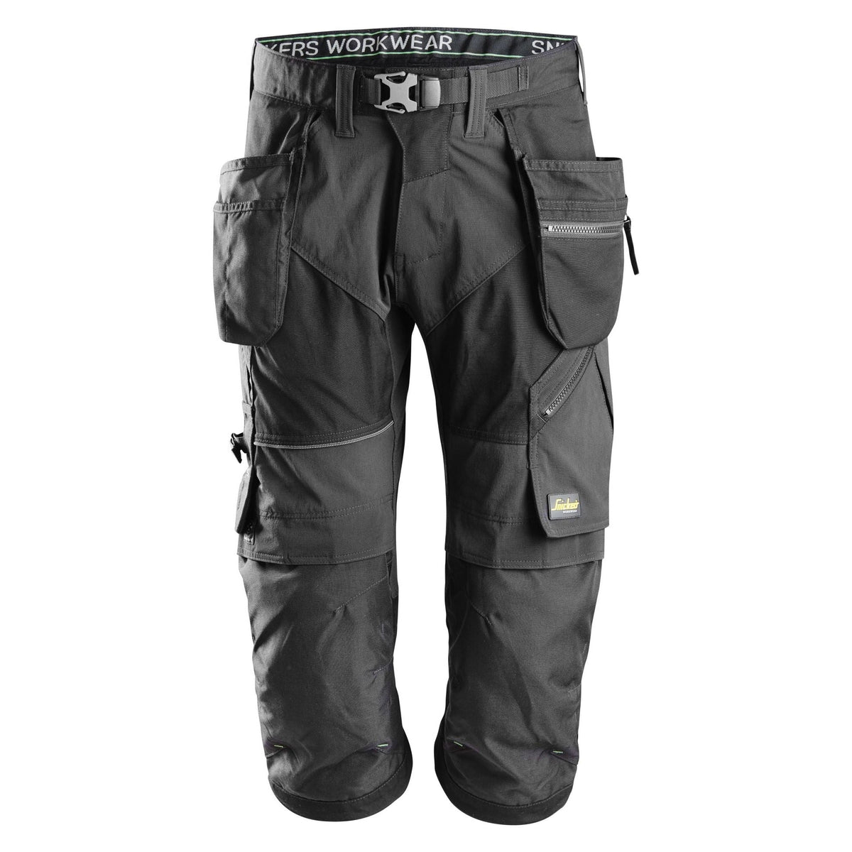 Snickers Workwear - 6905 Pantalón pirata de trabajo FlexiWork+ negro con bolsillos flotantes - Ferrotecnia