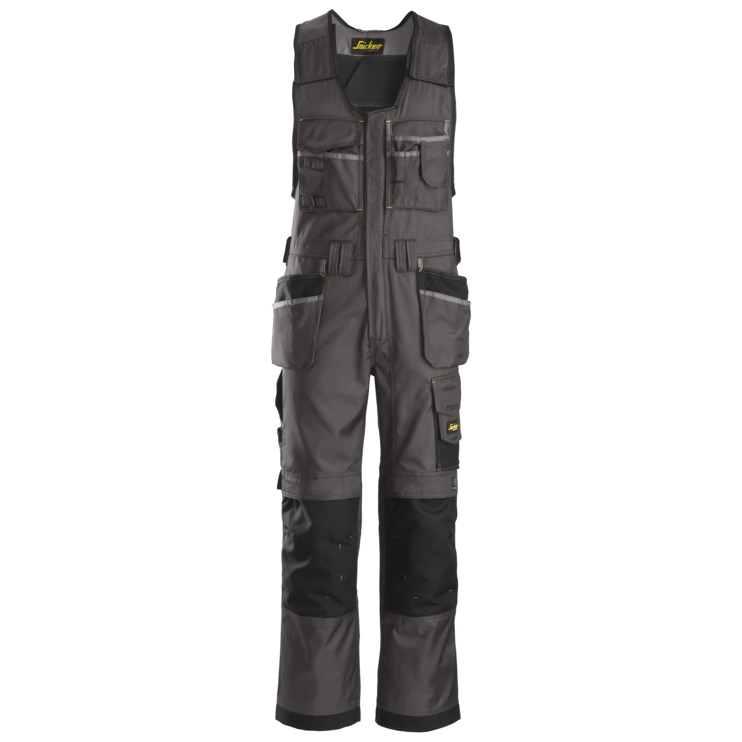 Snickers Workwear 0212 Bib Overalls with Floating Pockets, DuraTwill, Anthracite/Black