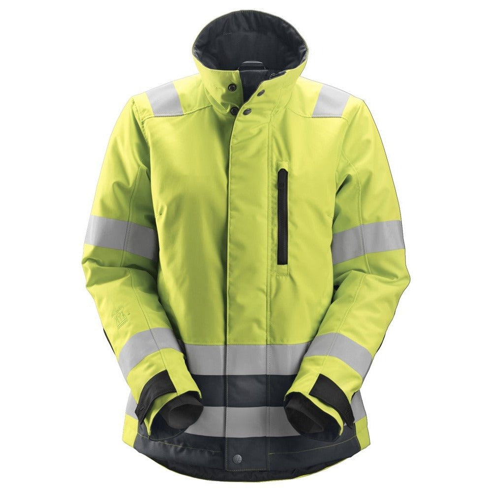 Snickers Workwear - 1137 Chaqueta de alta visibilidad clase 2/3 para mujer con aislamiento 37.5® AllroundWork amarillo/ gris acero