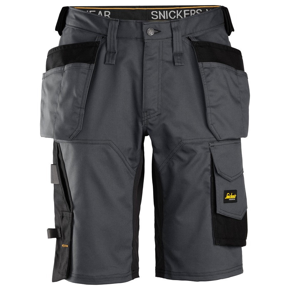 Snickers Workwear - 6151 AllroundWork Loose Fit Stretch Shorts with Floating Pockets, Steel Grey/Black