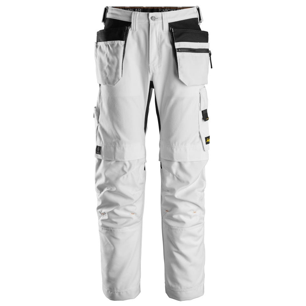 Snickers Workwear - 6224 AllroundWork Canvas+ Stretch Work Trousers with Floating Pockets, White