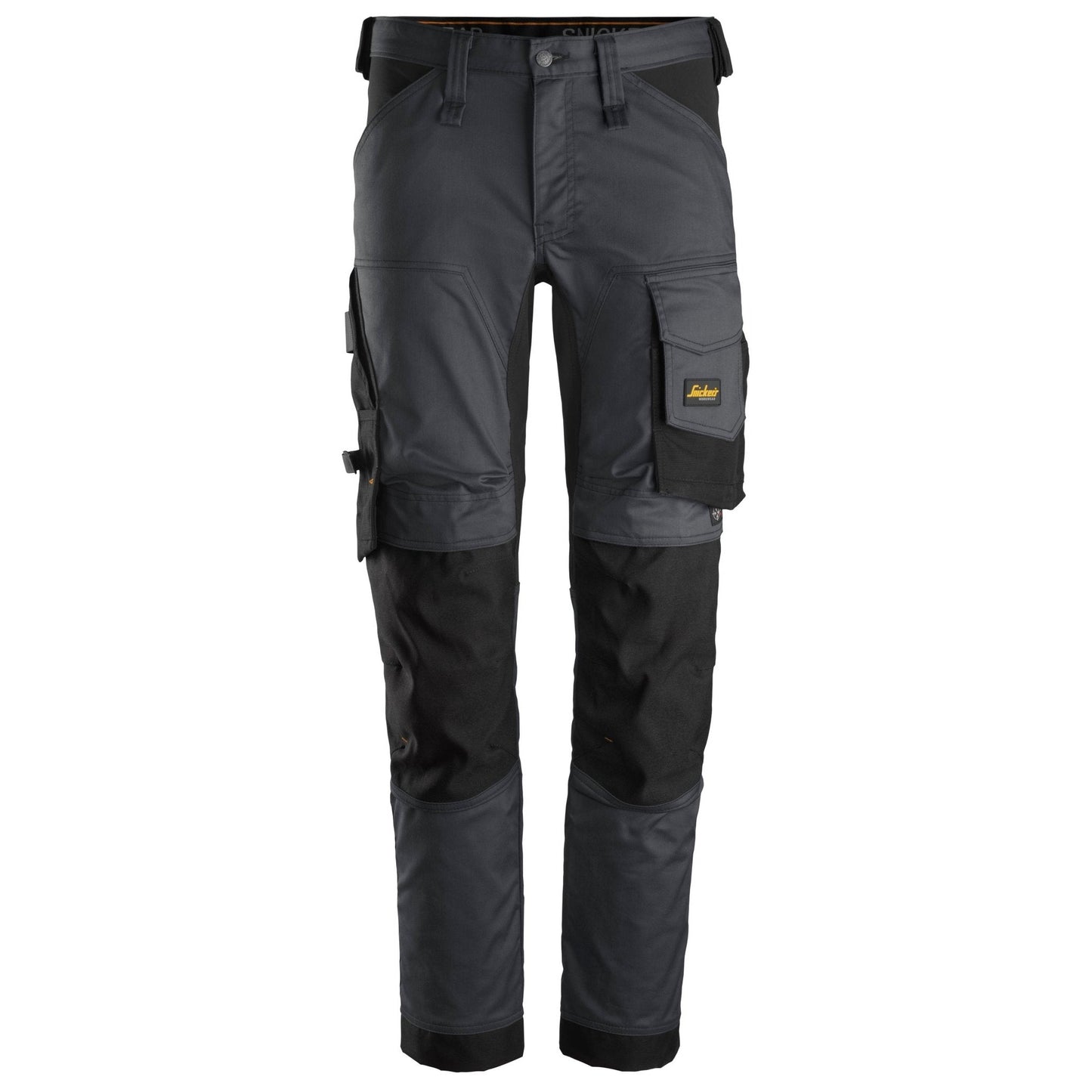 Snickers Workwear - 6341 Pantalones largos de trabajo elásticos AllroundWork Slim Fit color gris acero/ negro