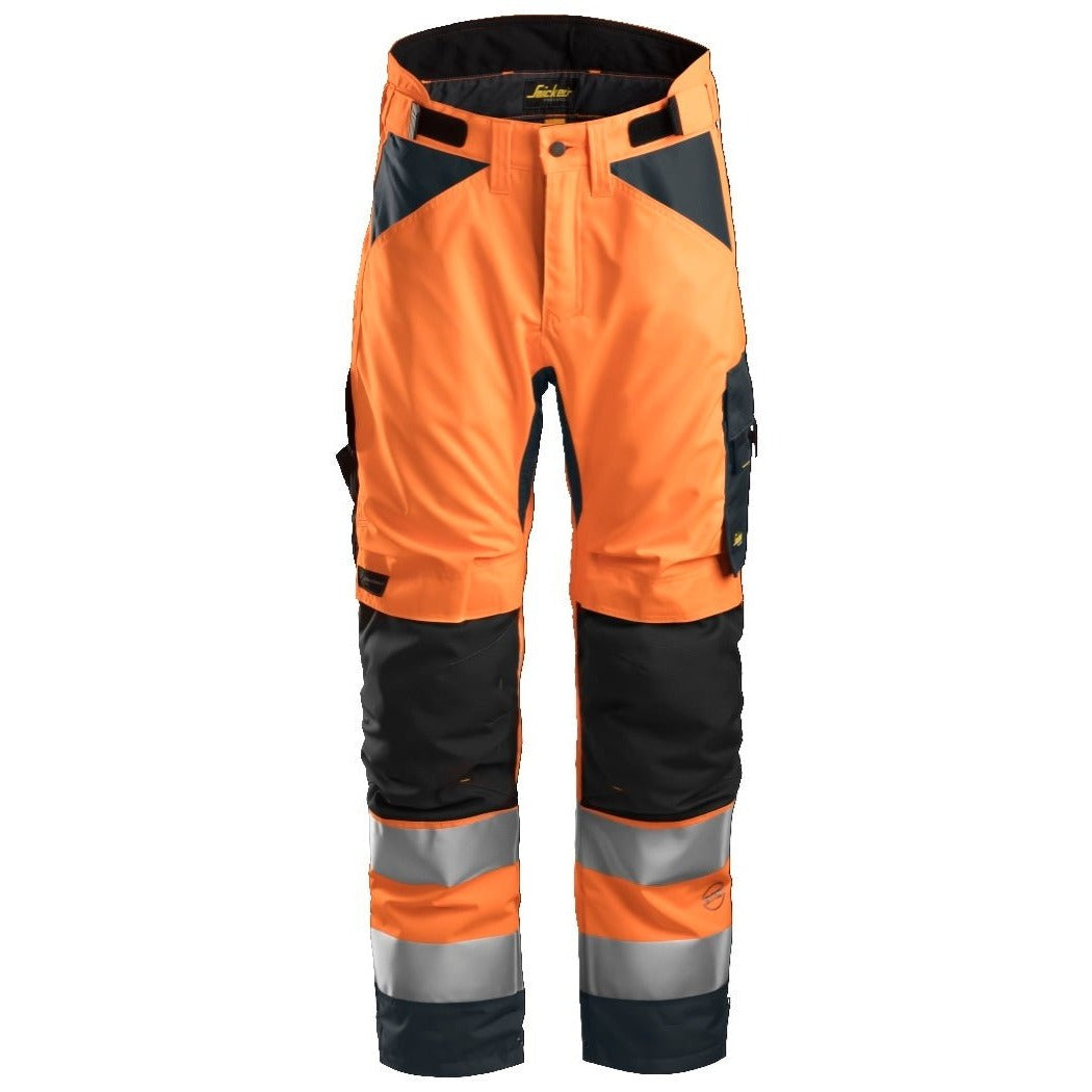 Snickers Workwear - 6639 37.5® High Visibility Class 2 AllroundWork Insulated Long Trousers, Orange/Steel Grey