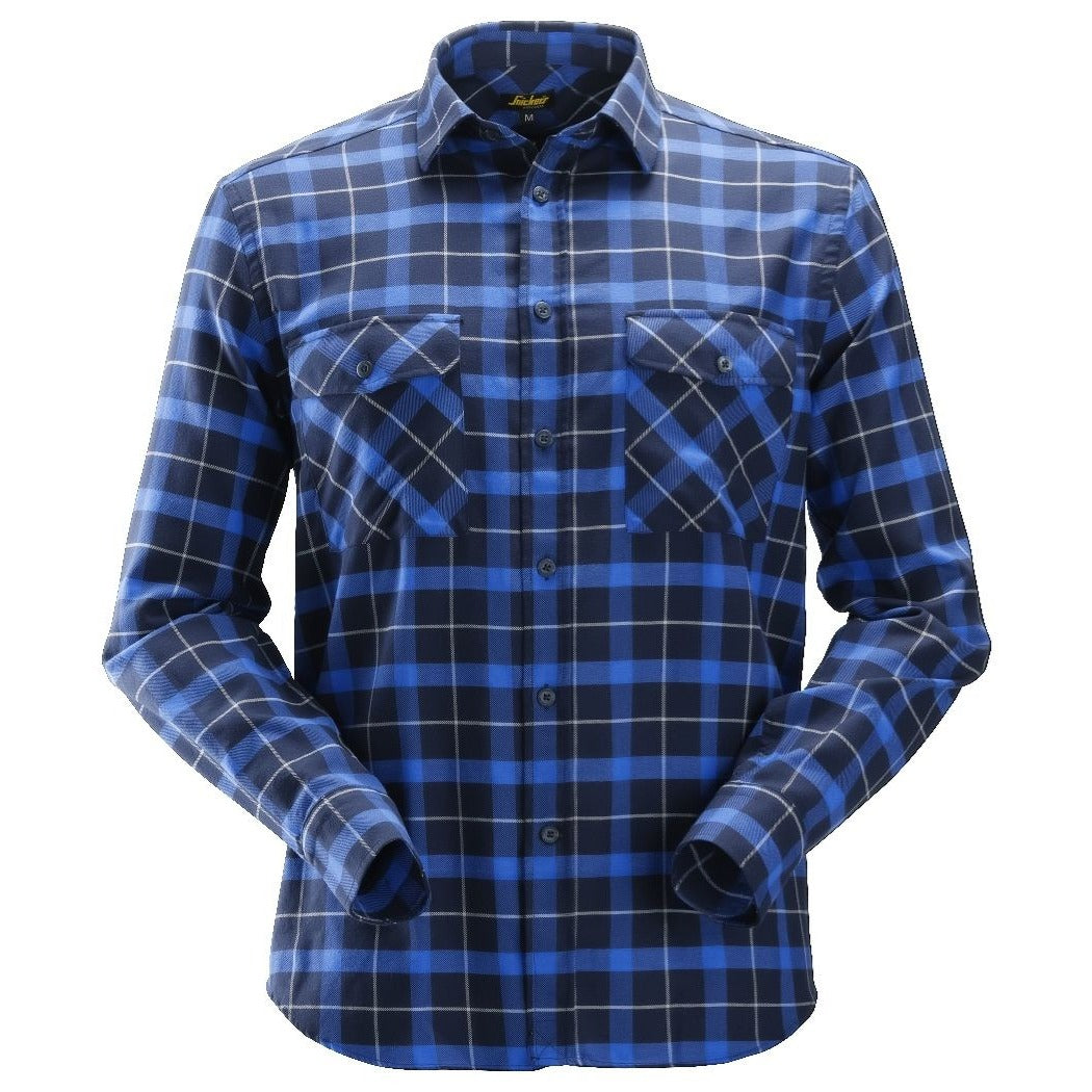 Snickers Workwear - 8516 AllroundWork Check Flannel Long Sleeve Shirt Navy/Blue