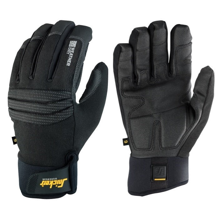 Snickers Workwear - 9579 Pair of Weather Dry Gloves Black