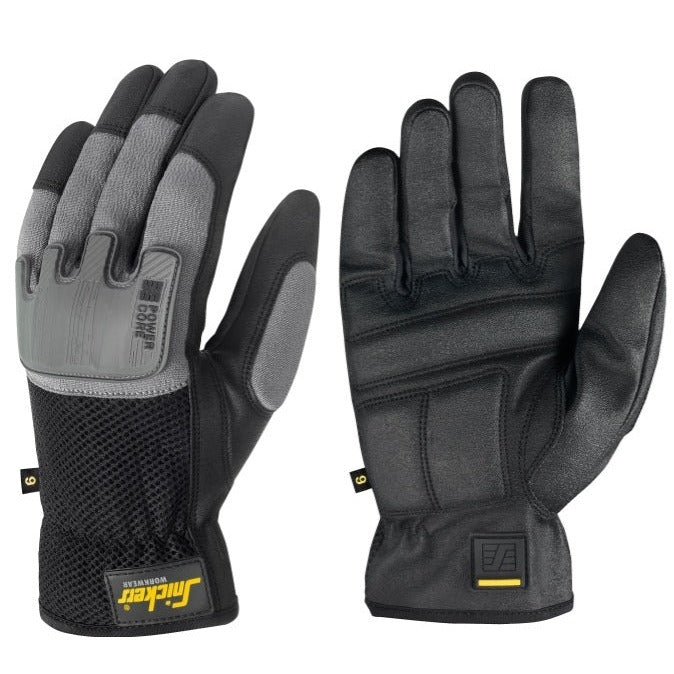 Snickers Workwear - Paire de gants Power Core 9585, noir et gris roche