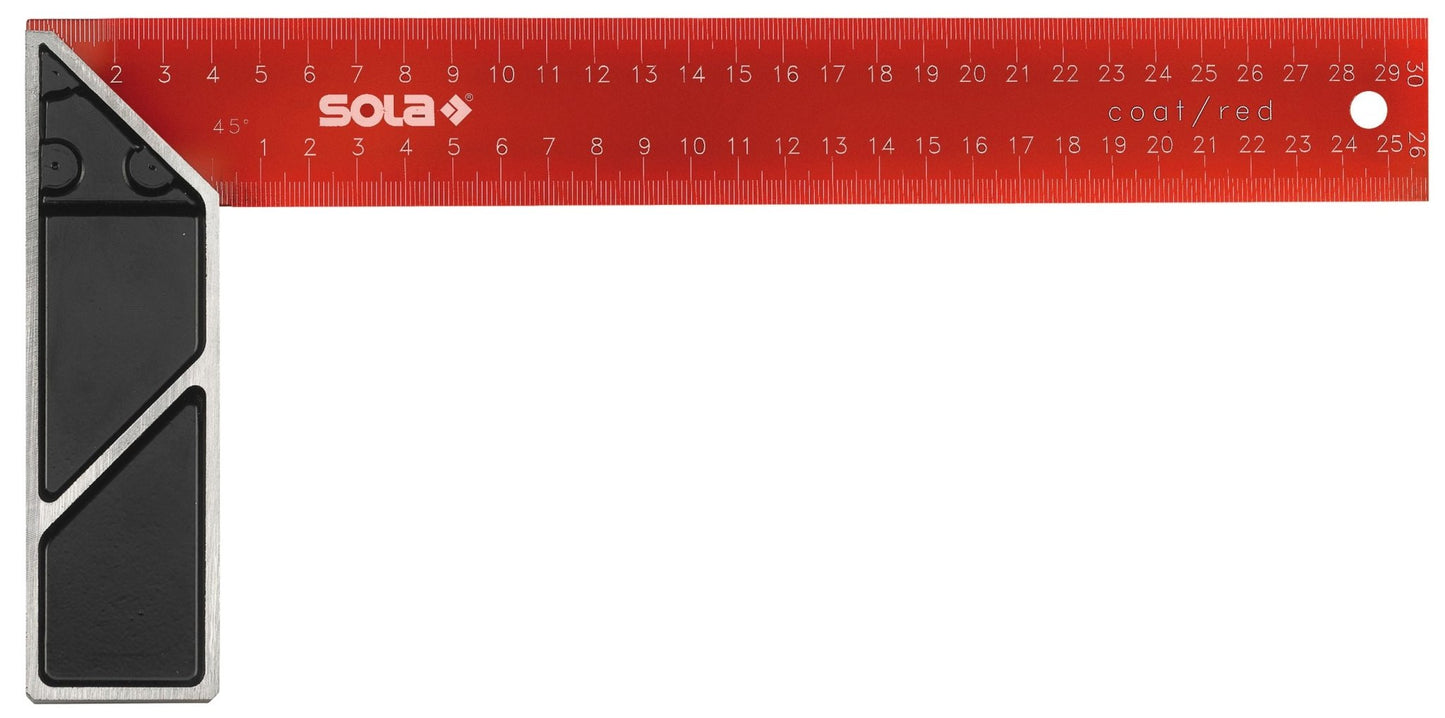 Sola Escuadra de carpintero de acero pintado epoxi rojo SRC - Ferrotecnia