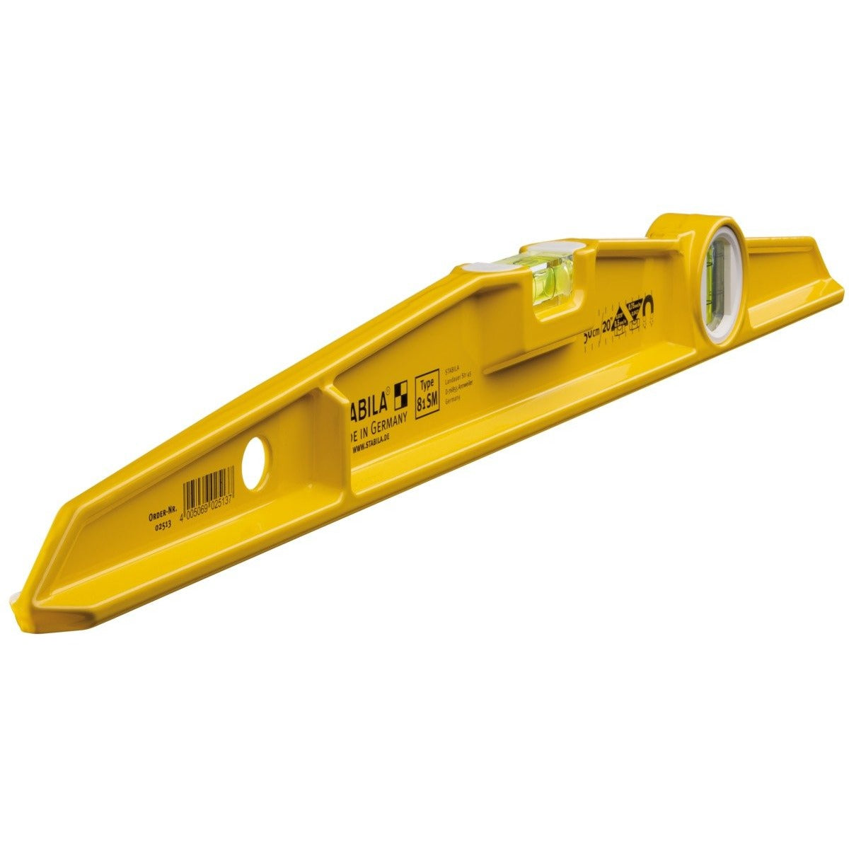 Stabila 25137 - Nivel de burbuja con base magnética Stabila Serie 81SM de 50 cm.