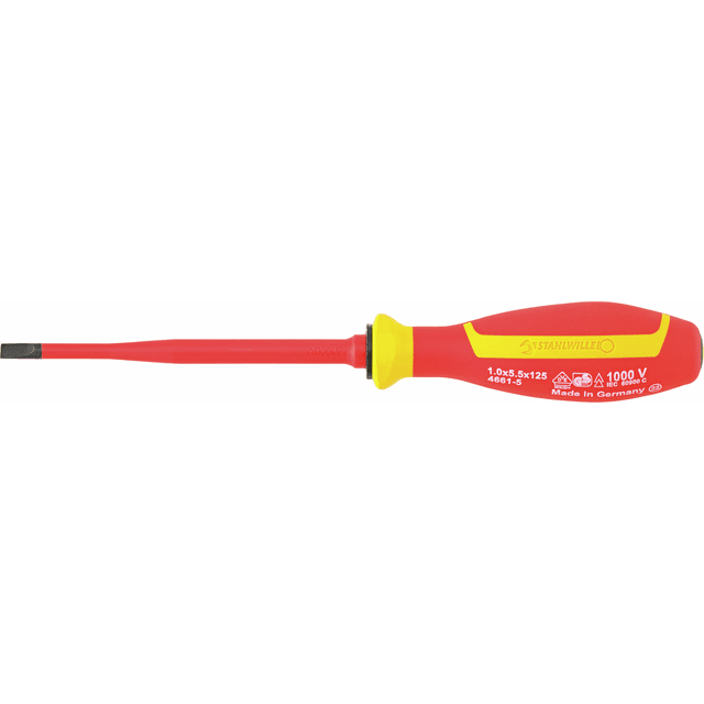Stahlwille 46613055 - Destornillador VDE 1x5,5 mm L.125 mm - Ferrotecnia