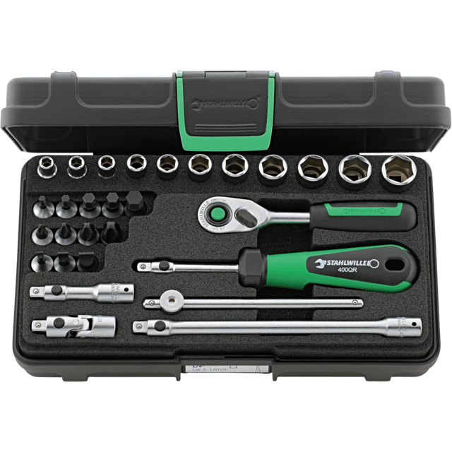 Stahlwille 96011137 - QuickRelease 1/4" 29 Piece Socket Set