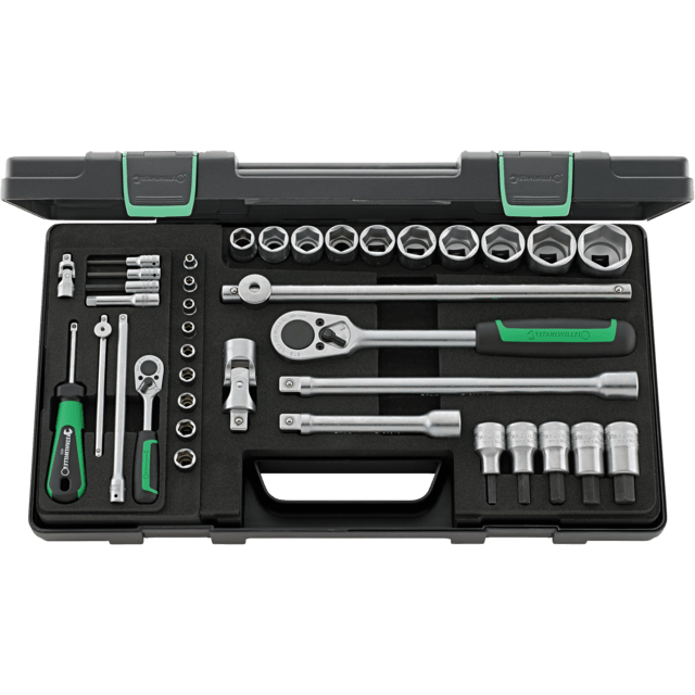 Stahlwille 96011160 - 1/4" 1/2" 38 Piece Socket Set