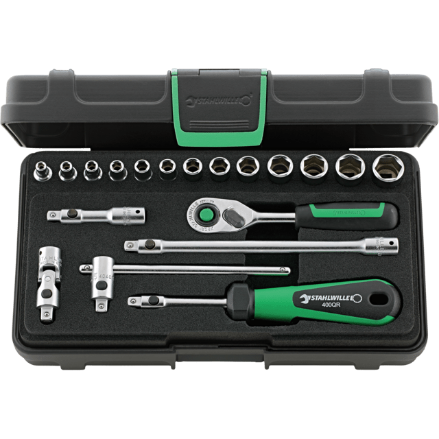 Stahlwille 96011180 - QuickRelease 1/4" 19-Piece Socket Set