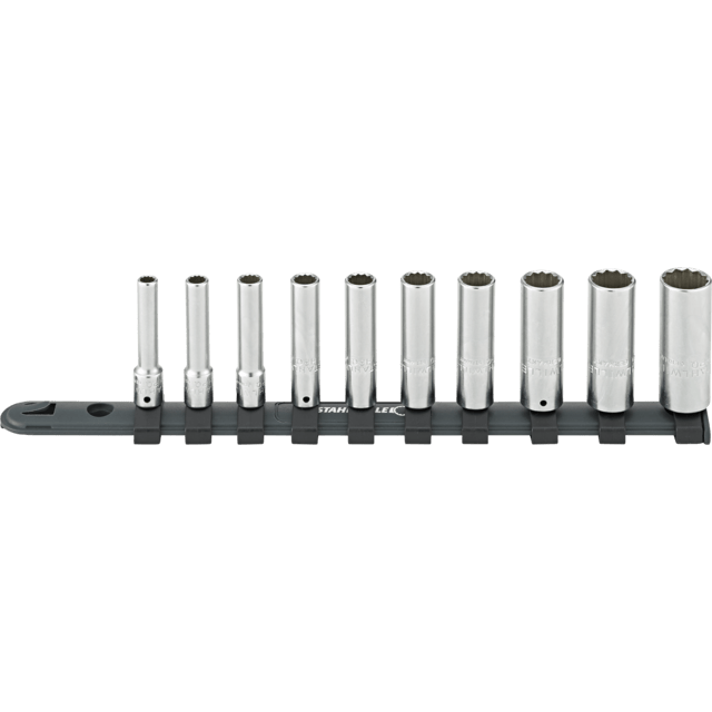 Stahlwille 96016410 - 1/4" Drive Socket Set with Rail, 10 Pieces