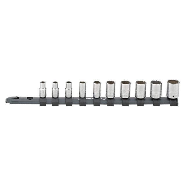 Stahlwille 96051010 - 1/4" Drive Socket Set with Rail, 10 Pieces