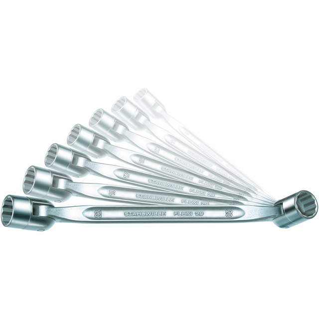 Stahlwille 96430101 - 7-piece set of double-ended flexible wrenches 8x9-20x22