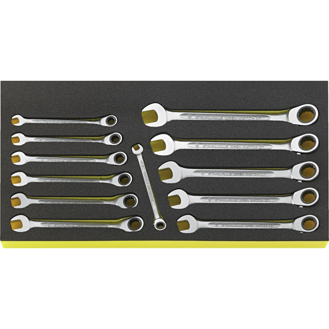 Stahlwille 96830128 - TCS 8-19 12-piece Ratchet Combination Wrench Set