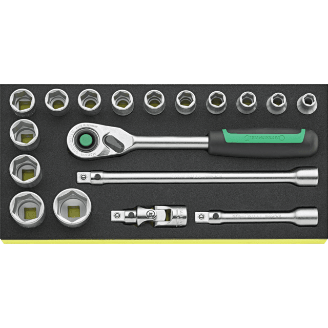 Stahlwille 96830352 - Juego de llaves de vaso QuickRelease 1/2" TCS 18 piezas - Ferrotecnia